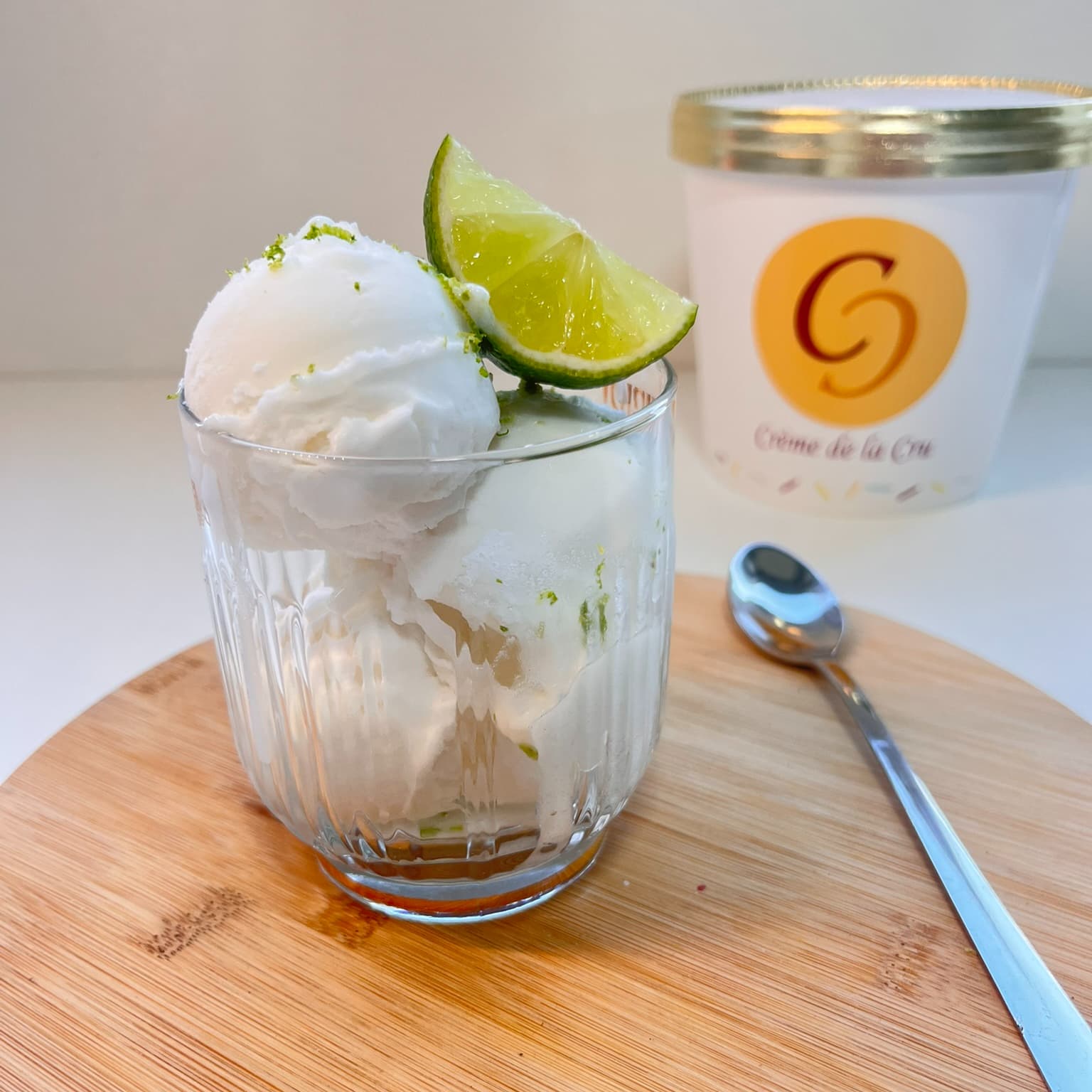 Limoensorbet, van dichtbij